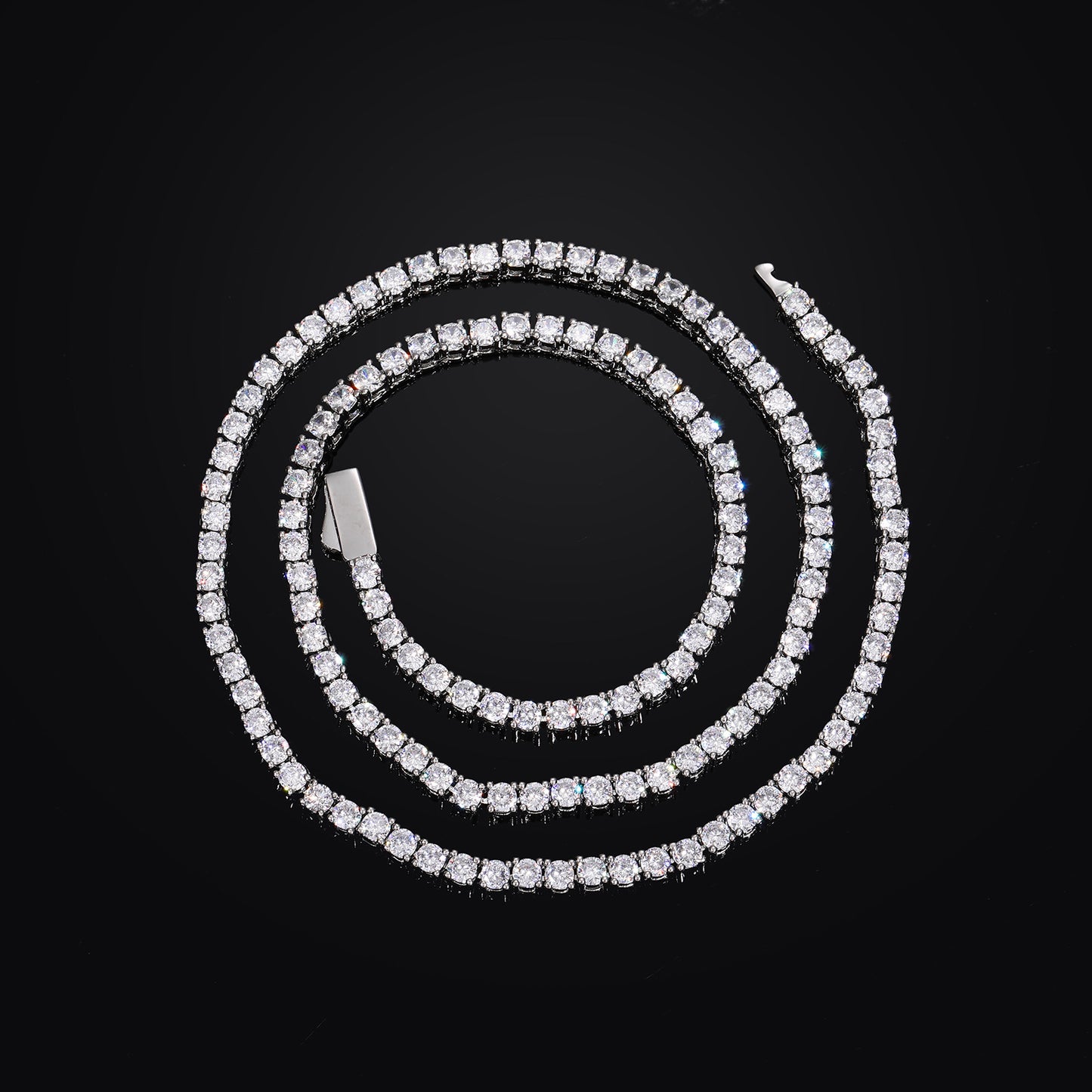 Unisex Iced Out Tennis Chain Necklace & Bracelet Set in Cubic Zirconia product image