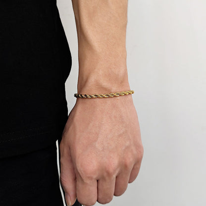 3-6 mm Twisted Rope Stainless steel Bracelet - CHA094