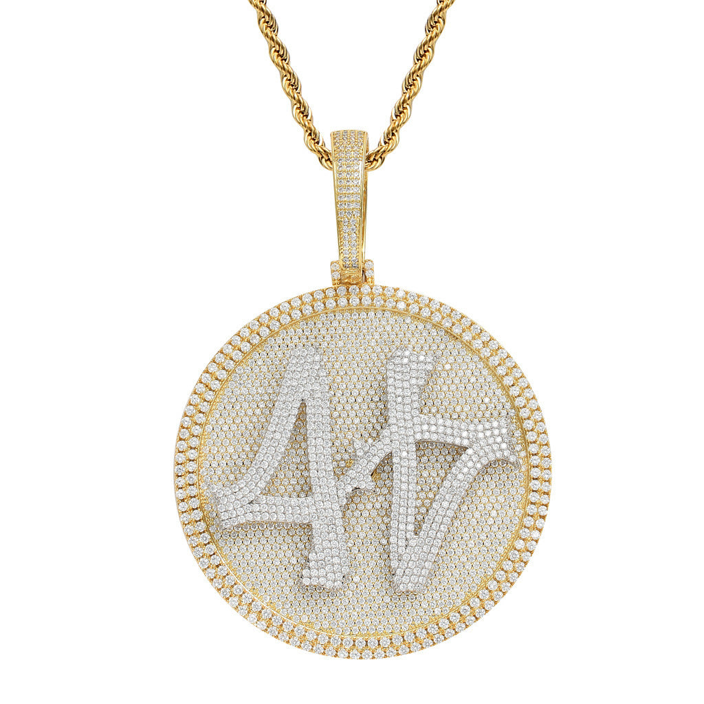 Hip Hop Fashion Cubic Zirconia Pendant Necklace for Men and Women