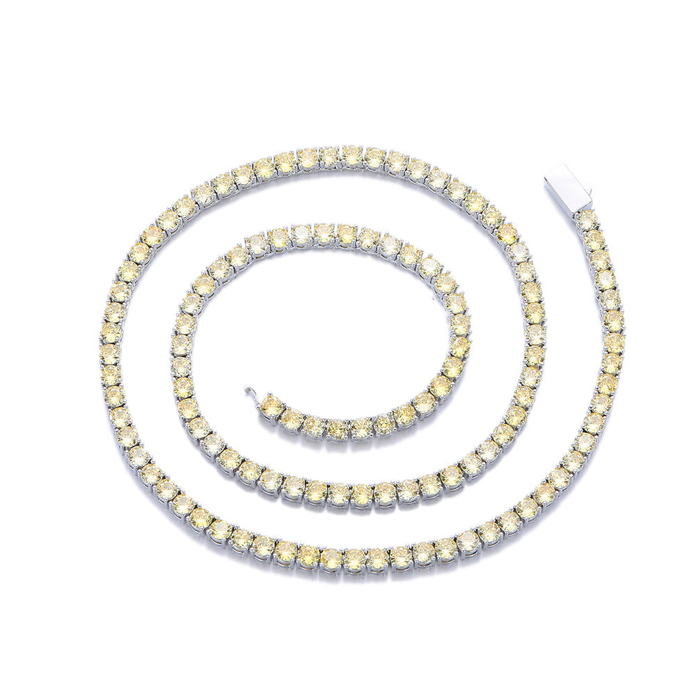 Multicolor 4mm Cubic Zirconia Tennis Chain Necklace and Bracelet, Unisex