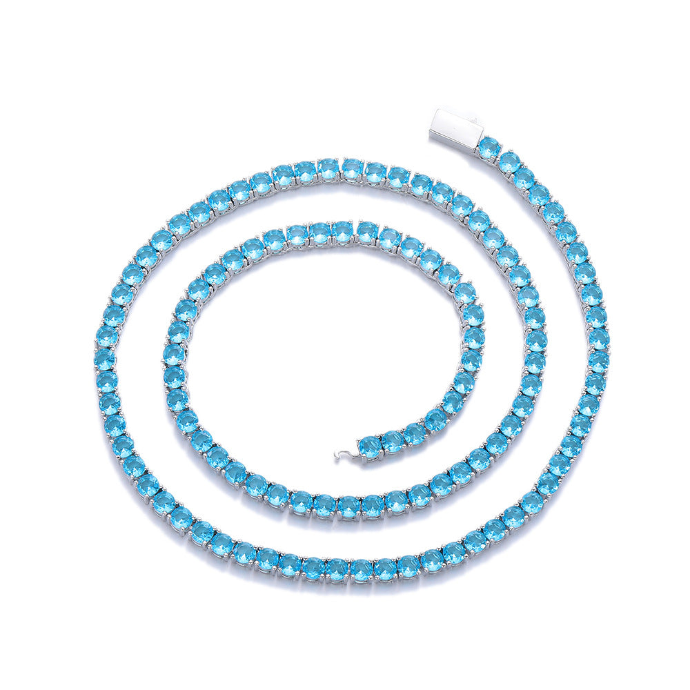 Multicolor 4mm Cubic Zirconia Tennis Chain Necklace and Bracelet, Unisex