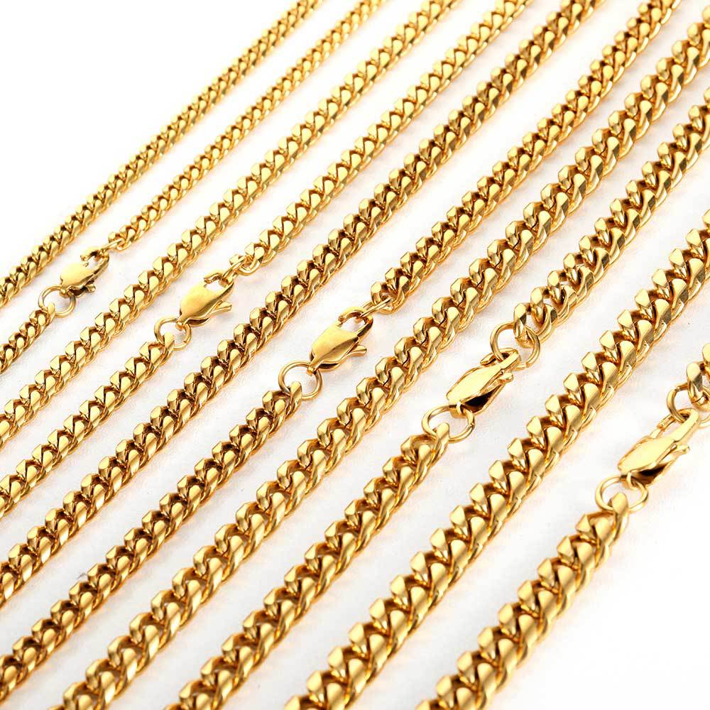 4-9 mm Polished Cuban Stainless steel Necklace - CHA026 product image