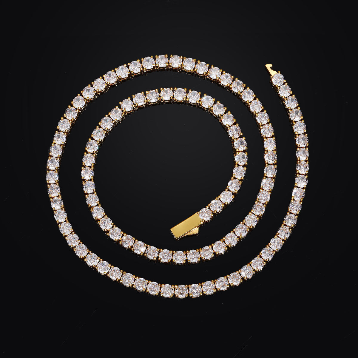 Unisex Iced Out Tennis Chain Necklace & Bracelet Set in Cubic Zirconia product image