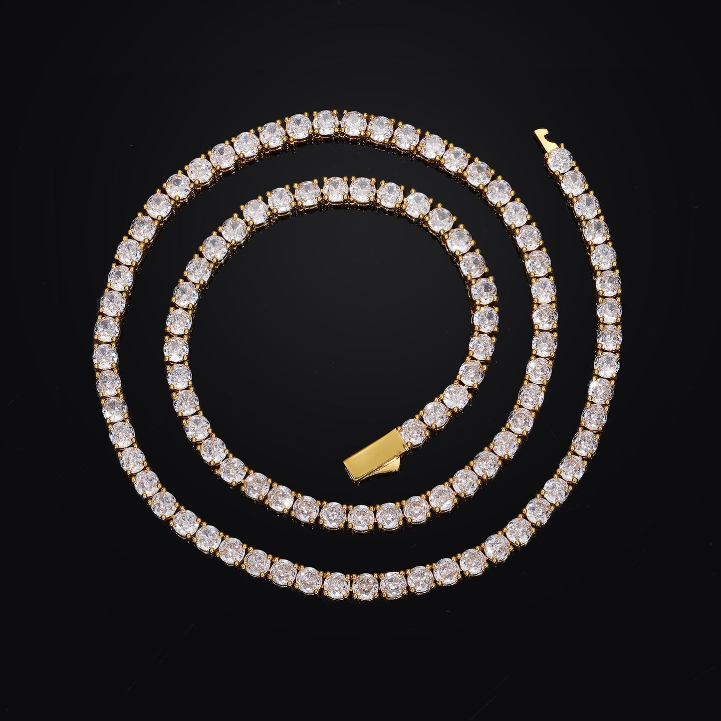 Unisex Iced Out Tennis Chain Necklace & Bracelet Set in Cubic Zirconia product image