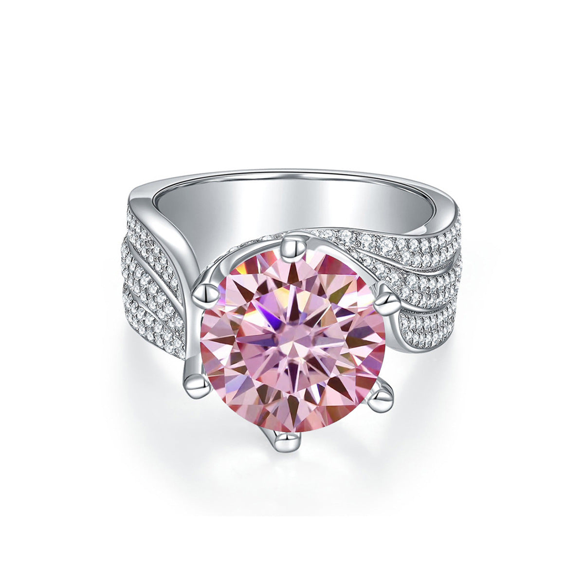 Moissanite Halo Ring for Women, 3/5 Carat Solitaire Style Promise Ring, Multiple Color Options product image