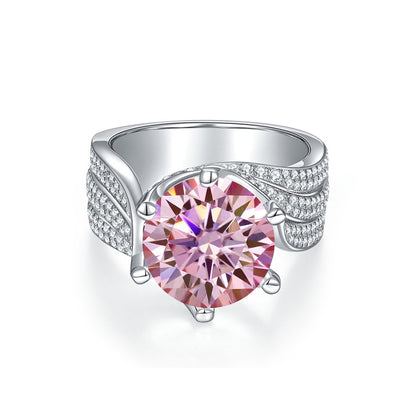 Moissanite Halo Ring for Women, 3/5 Carat Solitaire Style Promise Ring, Multiple Color Options