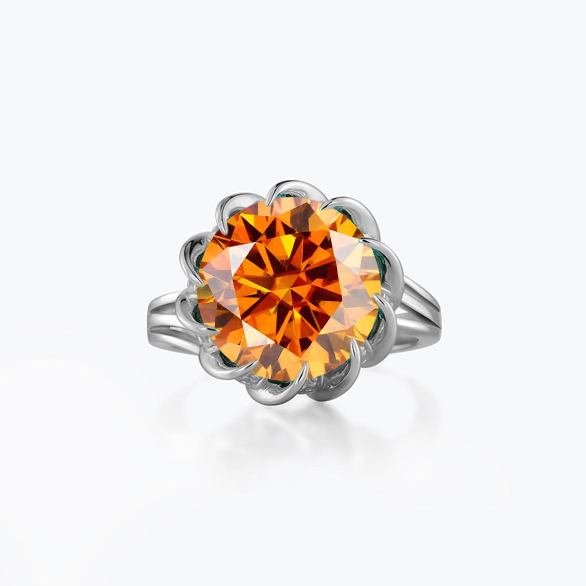 S925 Moissanite Halo Ring, 3.5 Carat Floral Promise Ring, Size 5-9 product image