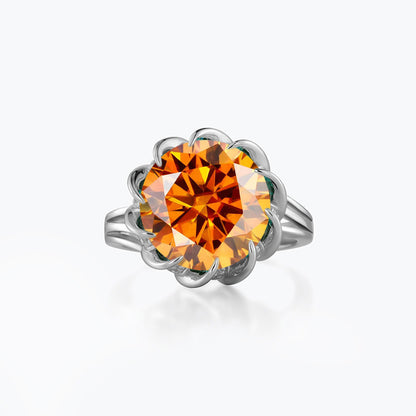 S925 Moissanite Halo Ring, 3.5 Carat Floral Promise Ring, Size 5-9