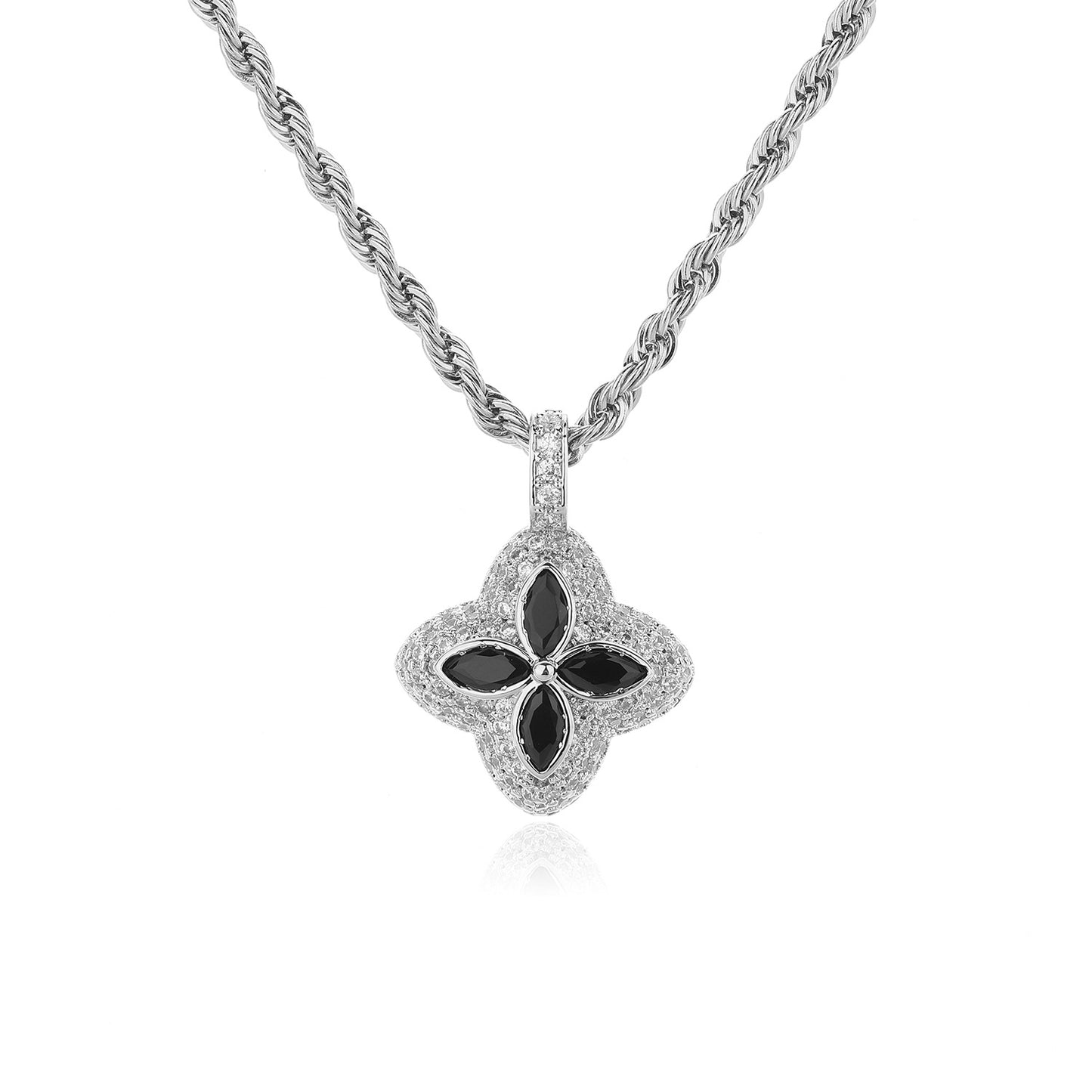 Multicolor Four-Leaf Clover Pendant Necklace