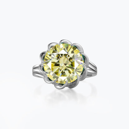 S925 Moissanite Halo Ring, 3.5 Carat Floral Promise Ring, Size 5-9