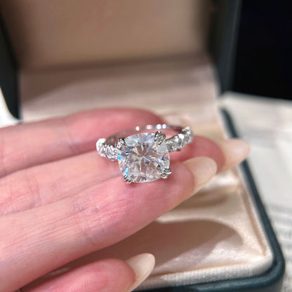 5 Carat Cushion Cut Moissanite Ring