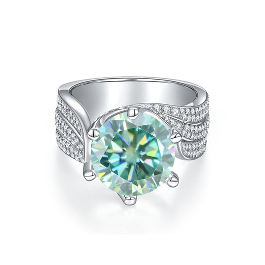 Moissanite Halo Ring for Women, 3/5 Carat Solitaire Style Promise Ring, Multiple Color Options alternate product image