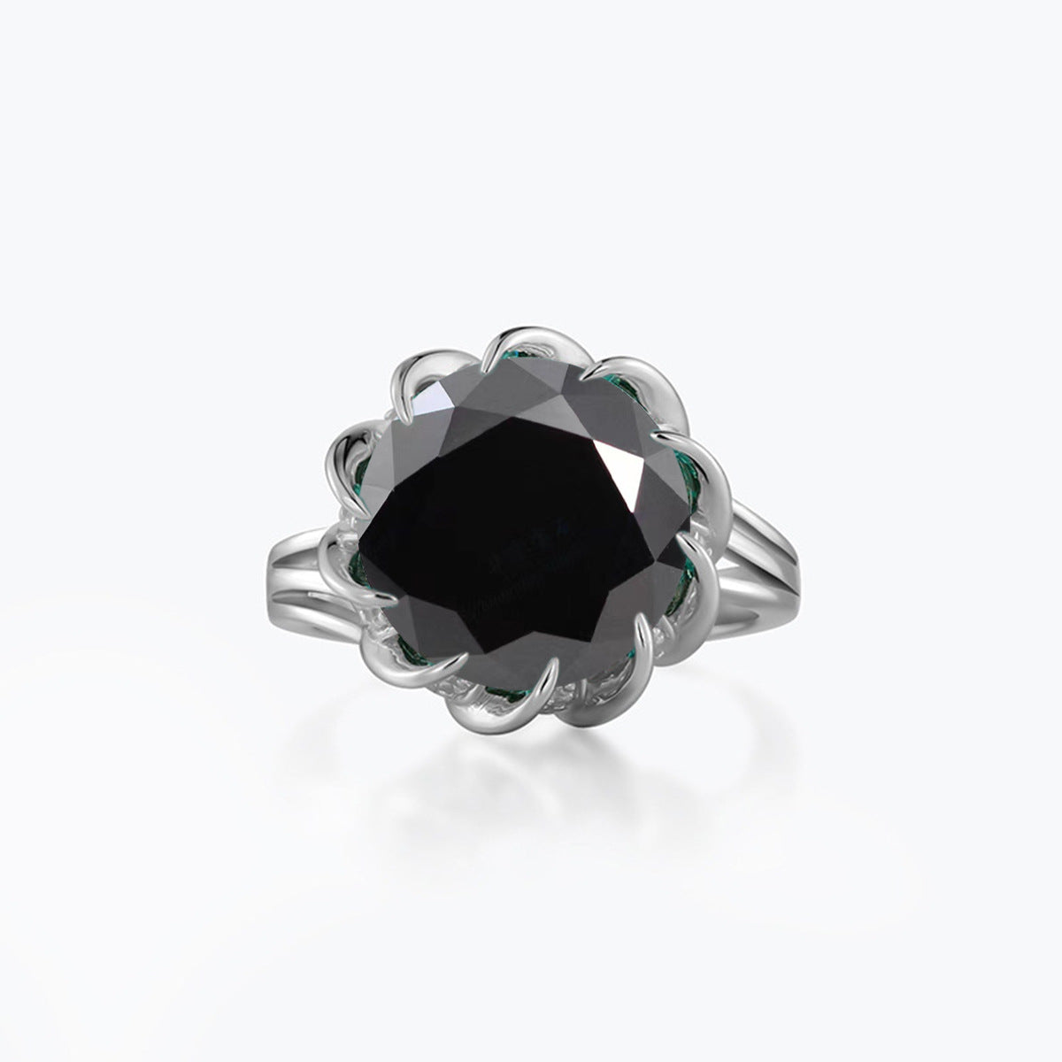 S925 Moissanite Halo Ring, 3.5 Carat Floral Promise Ring, Size 5-9 product image