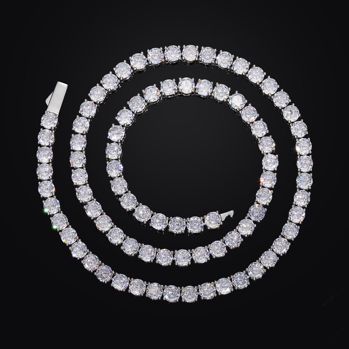 Unisex Iced Out Tennis Chain Necklace & Bracelet Set in Cubic Zirconia product image