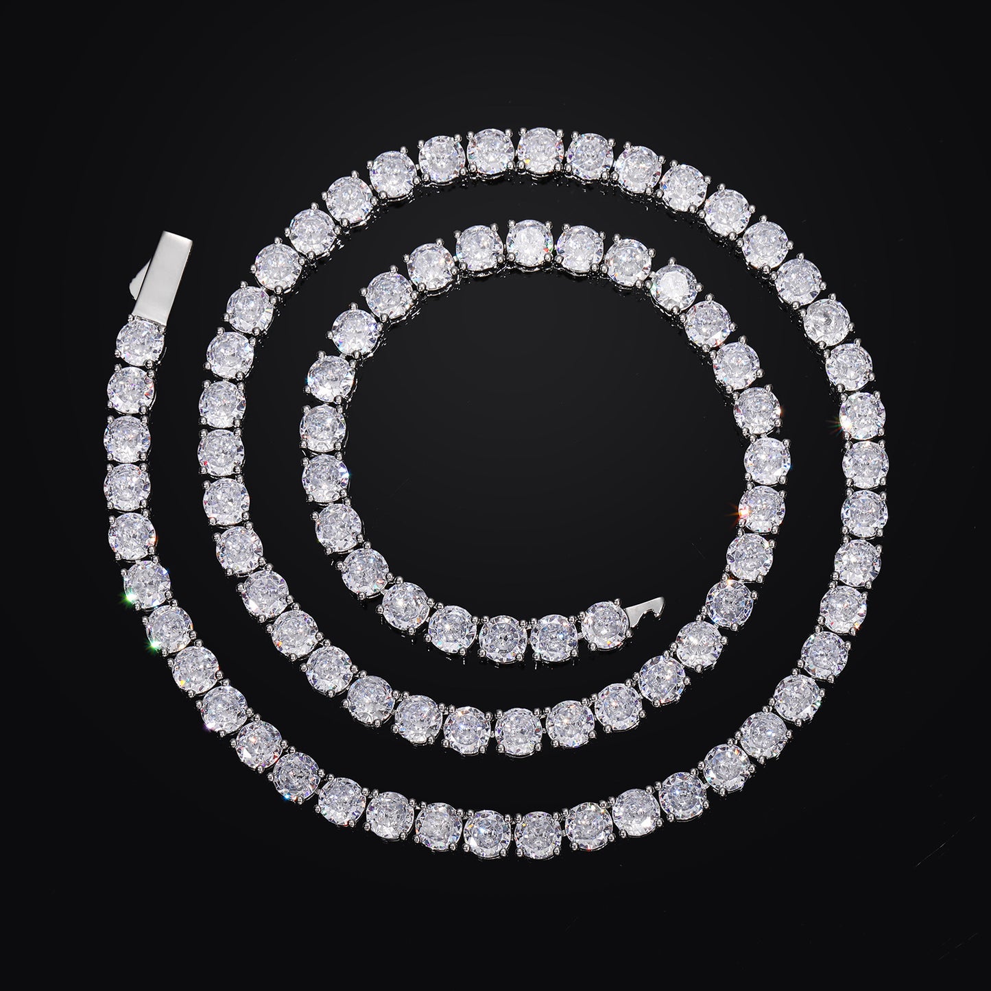 Unisex Iced Out Tennis Chain Necklace & Bracelet Set in Cubic Zirconia product image
