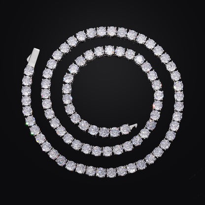 Unisex Iced Out Tennis Chain Necklace & Bracelet Set in Cubic Zirconia
