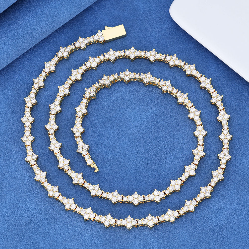 6.5 mm Star-Cluster CZ Tennis Copper Necklace - CHA258 product image