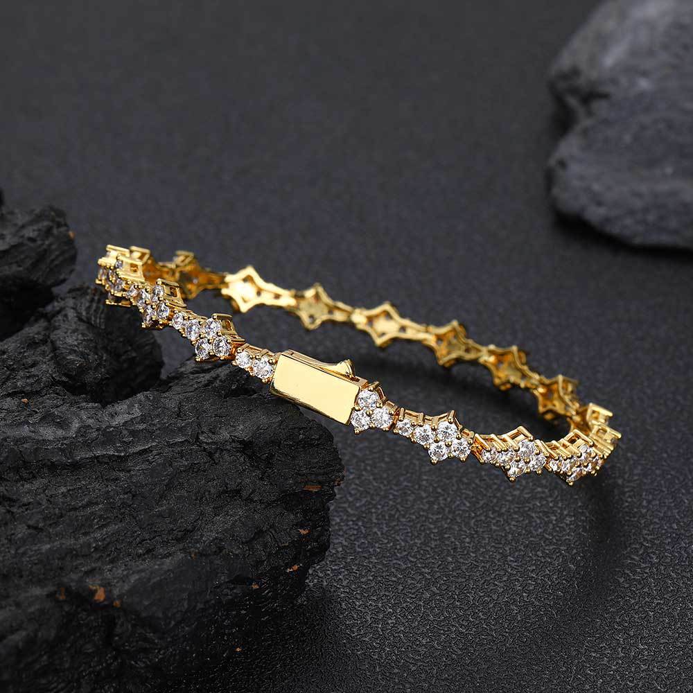 6.5 mm Star-Cluster CZ Tennis Copper Bracelet - CHA258 product image