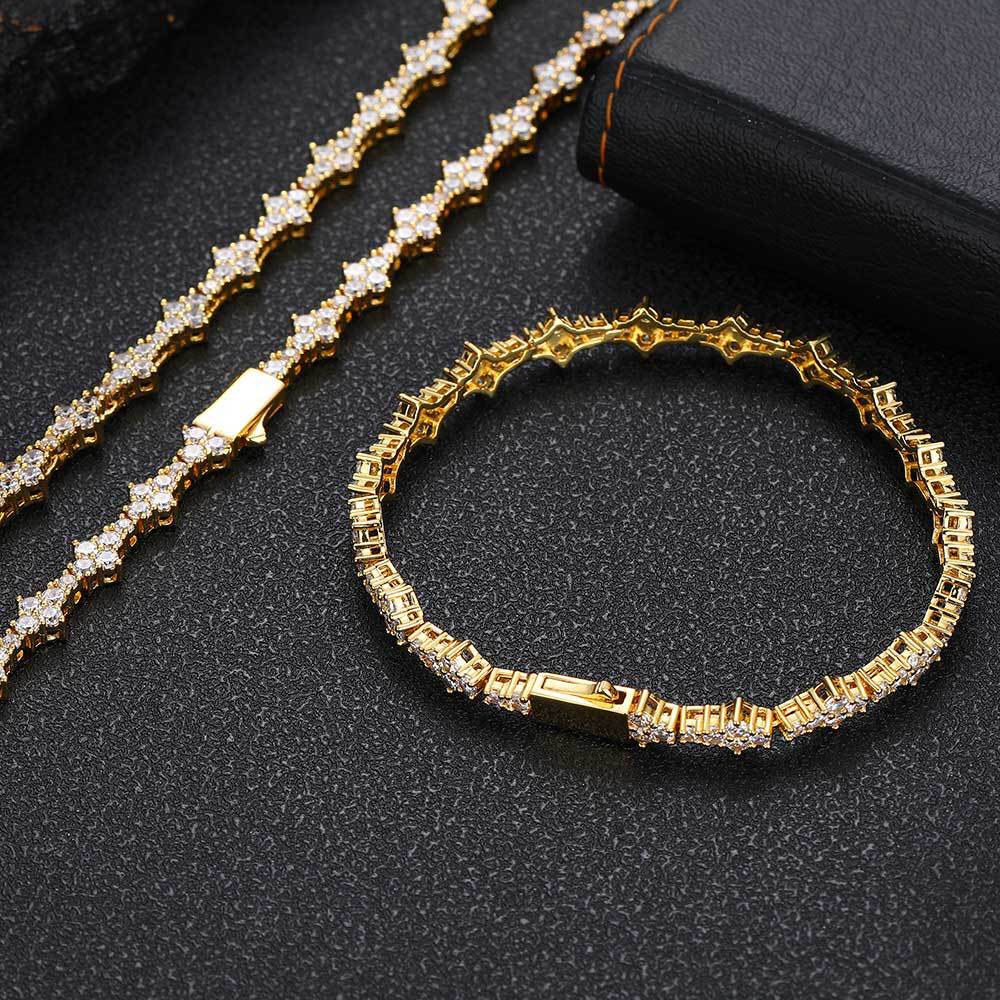 6.5 mm Star-Cluster CZ Tennis Copper Necklace or Bracelet - CHA258 product image