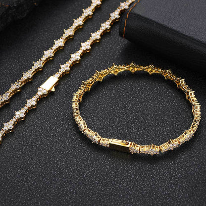 6.5 mm Star-Cluster CZ Tennis Copper Necklace or Bracelet - CHA258