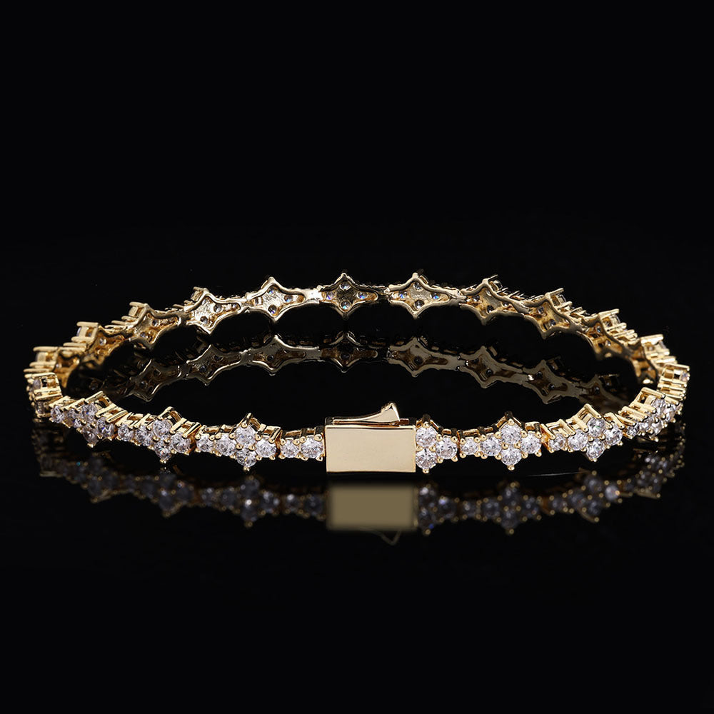 6.5 mm Star-Cluster CZ Tennis Copper Bracelet - CHA258 product image