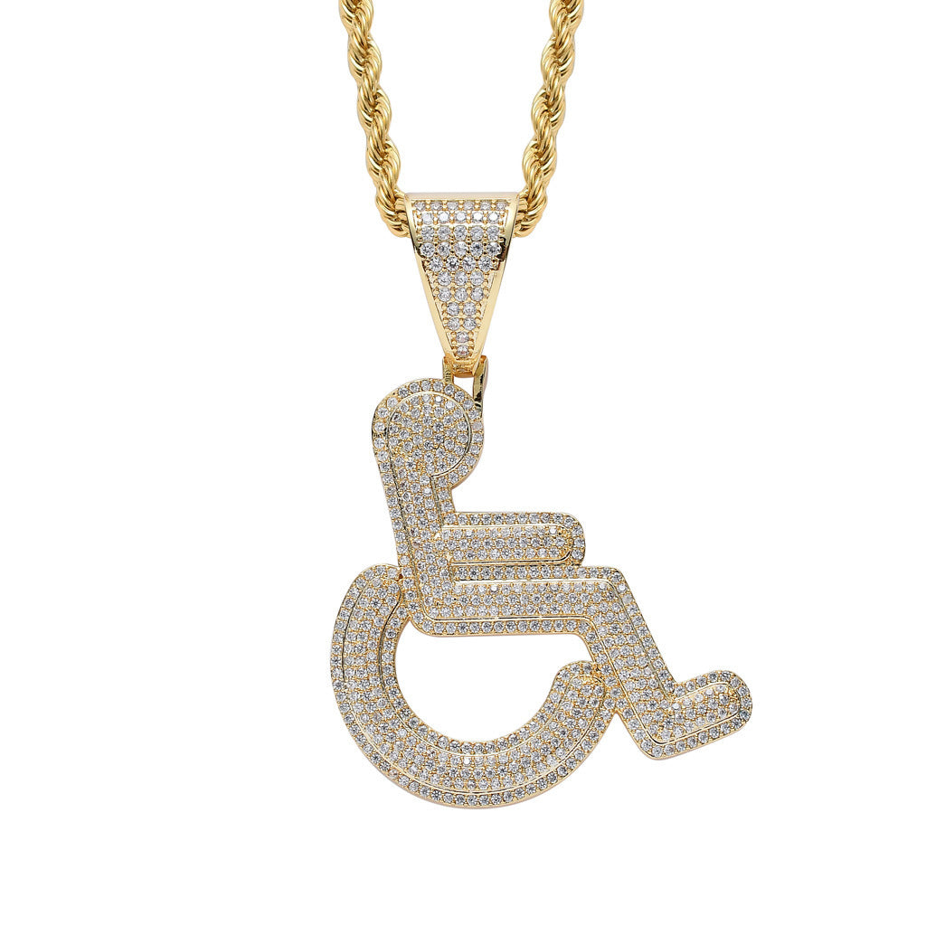 Hip Hop Fashion Cubic Zirconia Pendant Necklace for Men and Women
