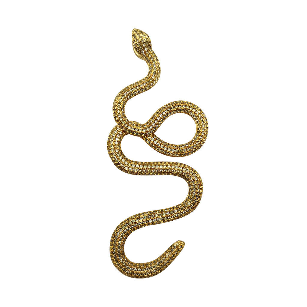 Hip Hop Snake Cubic Zirconia Pendant Necklace for Men and Women