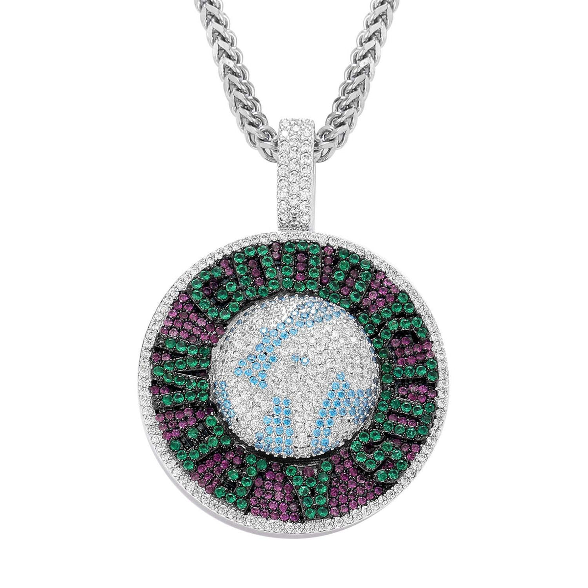 Hip Hop Round Copper Pendant Necklace for Men and Women product image