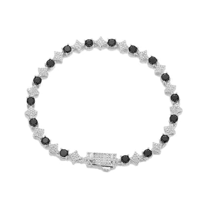 Star Cubic Zirconia Tennis Bracelet, Unisex Hip Hop Chain Bracelet