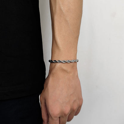 3-6 mm Twisted Rope Stainless steel Bracelet - CHA094