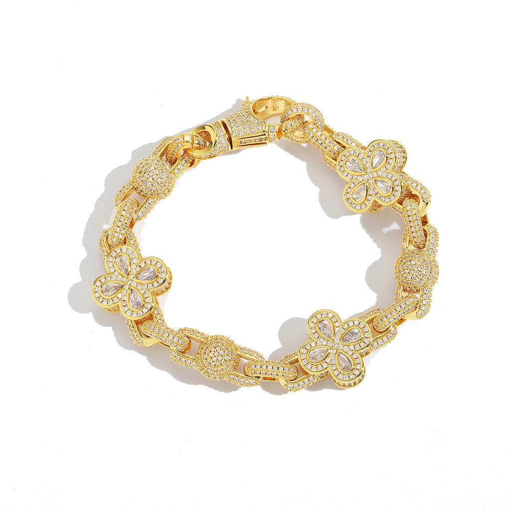 Hip Hop Minimalist Cuban Link Cubic Zirconia Bracelet for Men