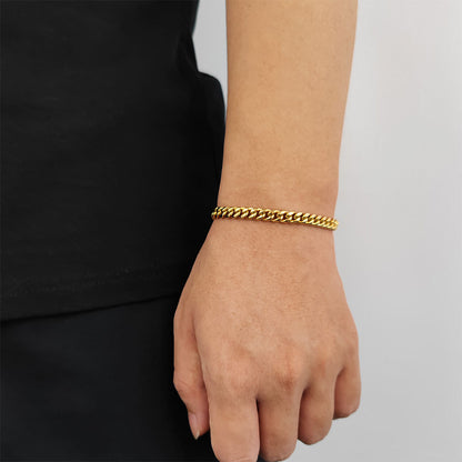 6-18 mm Rounded Polished Cuban Stainless steel Bracelet - CHA010