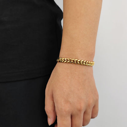 6-18 mm Rounded Polished Cuban Stainless steel Bracelet - CHA010