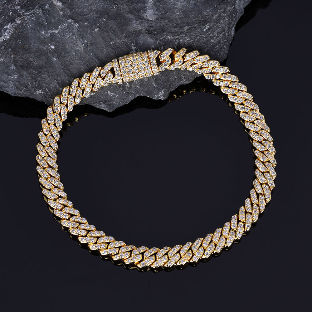 6 mm Single-Row Iced Cuban Copper Bracelet with Cubic Zirconia - CHA286 product image