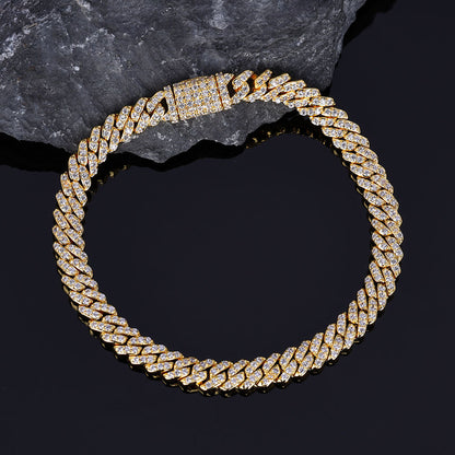 6 mm Single-Row Iced Cuban Copper Bracelet with Cubic Zirconia - CHA286