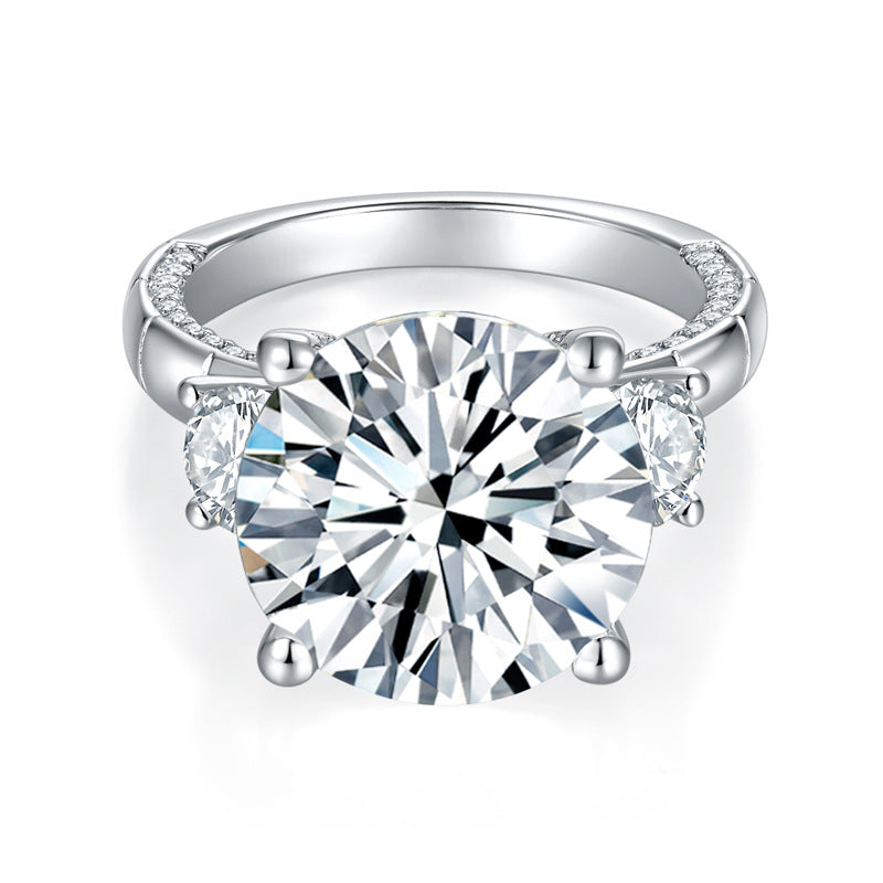 Round Moissanite Ring for Women, 13mm Statement Engagement Ring product image
