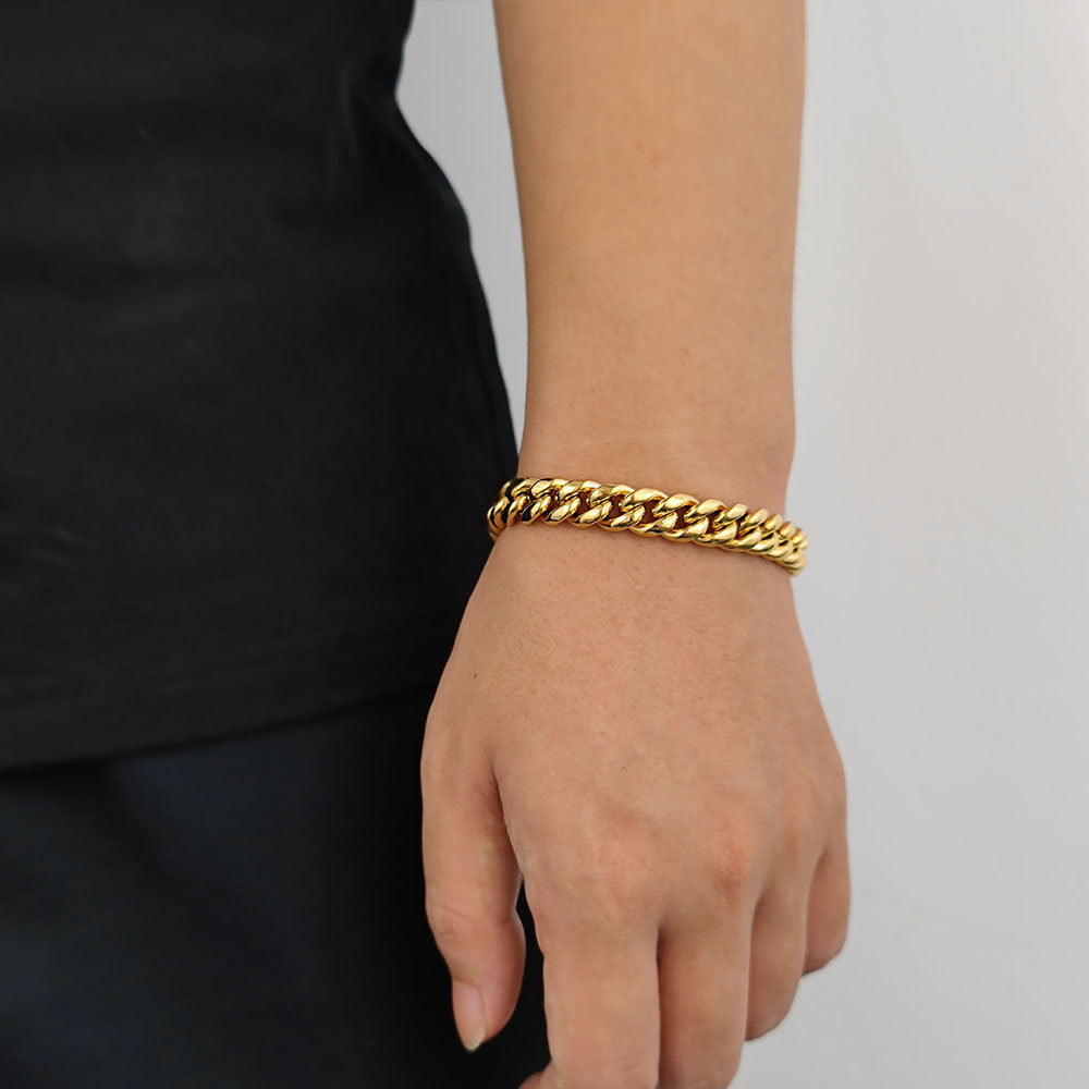 6-18 mm Rounded Polished Cuban Stainless steel Bracelet - CHA010 product image