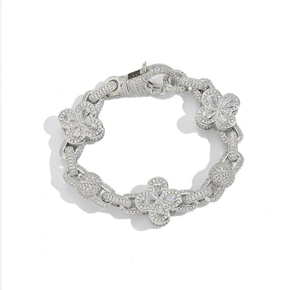 Hip Hop Light Luxury Iced Link Cubic Zirconia Bracelet for Men