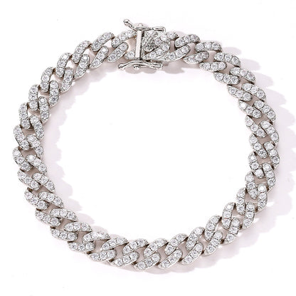 Hip Hop Minimalist Cuban Link Cubic Zirconia Bracelet for Men