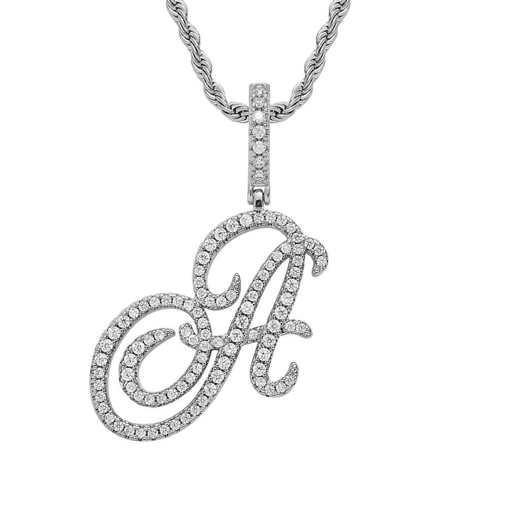 Hip Hop Letter Cubic Zirconia Pendant Necklace for Men and Women