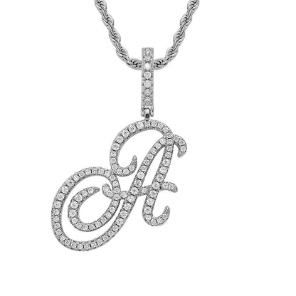 Hip Hop Letter Cubic Zirconia Pendant Necklace for Men and Women