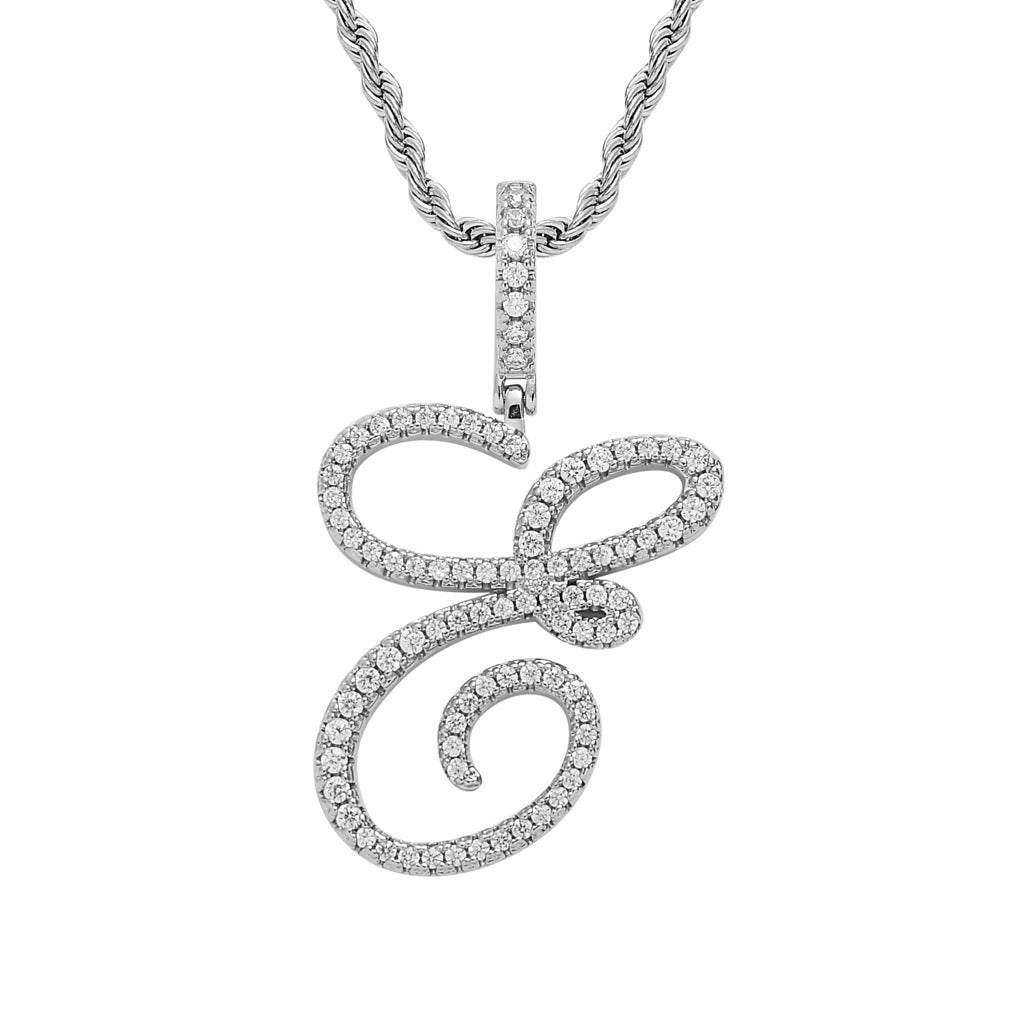Hip Hop Letter Cubic Zirconia Pendant Necklace for Men and Women