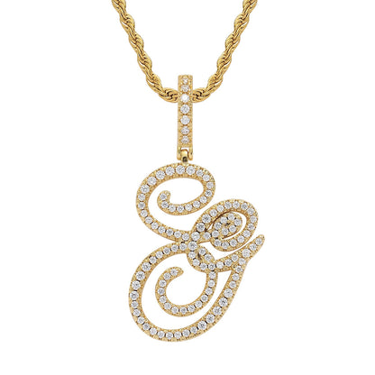 Hip Hop Letter Cubic Zirconia Pendant Necklace for Men and Women