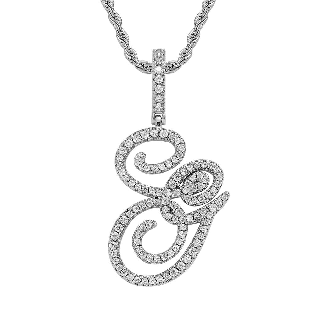 Hip Hop Letter Cubic Zirconia Pendant Necklace for Men and Women