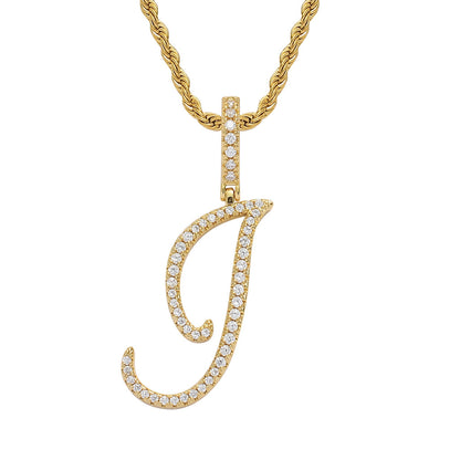 Hip Hop Letter Cubic Zirconia Pendant Necklace for Men and Women