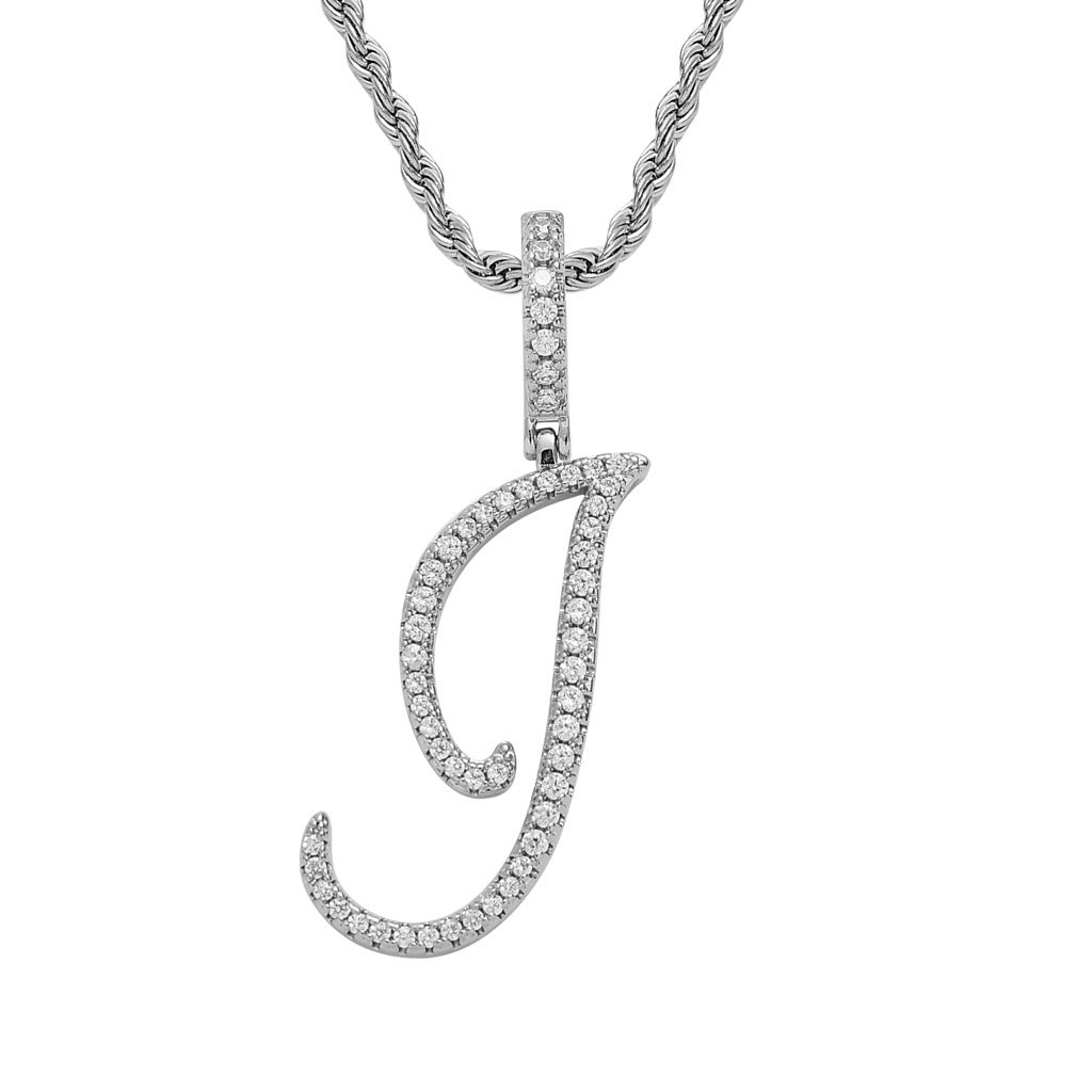 Hip Hop Letter Cubic Zirconia Pendant Necklace for Men and Women