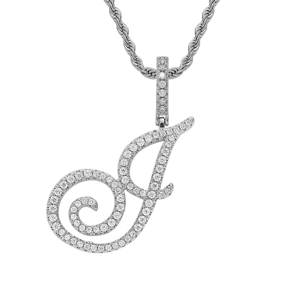 Hip Hop Letter Cubic Zirconia Pendant Necklace for Men and Women