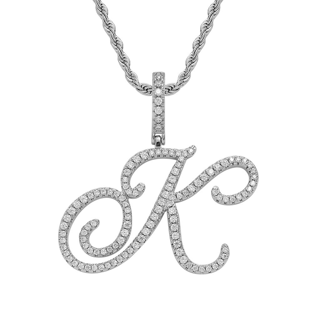Hip Hop Letter Cubic Zirconia Pendant Necklace for Men and Women