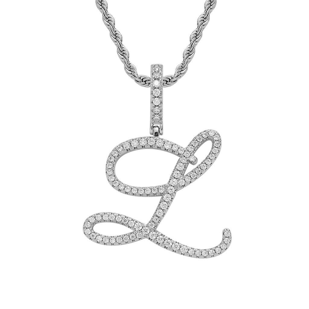 Hip Hop Letter Cubic Zirconia Pendant Necklace for Men and Women