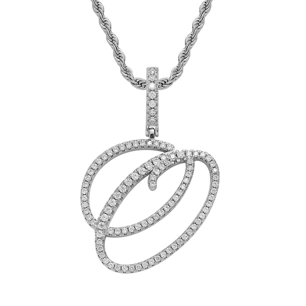 Hip Hop Letter Cubic Zirconia Pendant Necklace for Men and Women